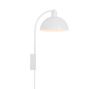 Nordlux Ellen Indoor Wall Light White Metal E14 Dome Shade - Bedroom, Bedside, Living Room Plug in or Mains Powered, IP20