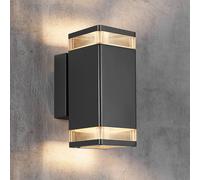 Nordlux Elm outdoor wall light in black, two-bulb