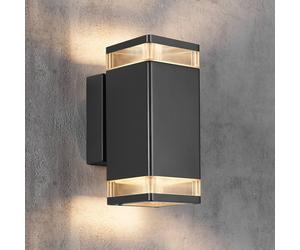 Nordlux Elm outdoor wall light in black, two-bulb