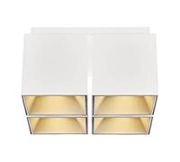 Nordlux Ethan Indoor Spot Light/Down Light White Silver, GU10 4x50W Easy Mount -Bedroom, Living Room, Kitchen, Office, Bedside or Study. IP20, Class 2 (Double Insulated)