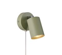 Nordlux Explore wall spotlight with cable and plug, GU10, green