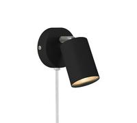 Nordlux Explore Wall Light Black Metal GU10 Switch Plug in/Mains