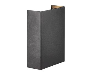 Nordlux Fold 10 Outdoor Wall Light/Exterior Light Black Silver, Intergrated LED Waterproof & Weather Resistant-Porch, Patio, Garden, Garage, or Entrance. IP54, Class 1 (Insulated)