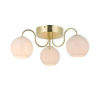 Nordlux Franca Metal Ceiling Light Hand Blown Glass Brass,mains