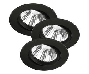 Nordlux Freemont LED downlight 2,700 K set of 3, black