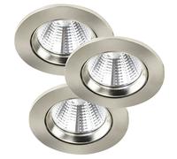 Nordlux Fremont Metal Downlight 3 Pack Silver,mains Led