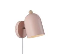 Nordlux Gaston wall light with cable and plug, metal, rosé