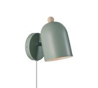 Nordlux Gaston wall light with cable and plug, metal, green