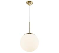 Nordlux Grant 25 Indoor Pendant/Ceiling Light Brass Glass, E27 25W with Adjustable Cable-Bedroom, Living Room, Kitchen, Office, Bedside or Study. IP20, Class 2 (Double Insulated)