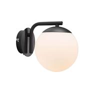 Nordlux Grant Indoor Wall Light Black Glass E14 Hand Blown Glass - Bedroom, Bedside, Living Room Plug in or Mains Powered, IP20