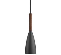 Nordlux Hanging light Pure black metal Walnut wood Pendulum E27 Hanging Light