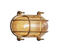 Nordlux Helford Outdoor Wall Light/Exterior Light Brass Brass, E27 12,5W Waterproof & Weather Resistant-Porch, Patio, Garden, Garage, or Entrance. IP64, Class 1 (Insulated)