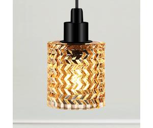 Nordlux Hollywood hanging light, glass lampshade, amber