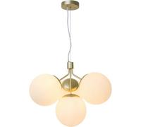Nordlux Ivona 4-Spot Indoor Living Dining Glass Pendant Ceiling Light In Brass (Diam) 20Cm