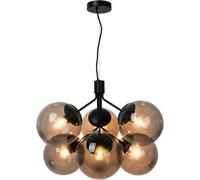 Nordlux Ivona 6-Spot Indoor Living Dining Glass Pendant Ceiling Light In Black (Diam) 20Cm
