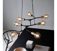 Nordlux Josefine hanging light in black, seven-bulb