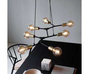 Nordlux Josefine hanging light in black, seven-bulb