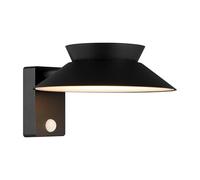 Nordlux LED outdoor wall light Justina, black, sensor, metal