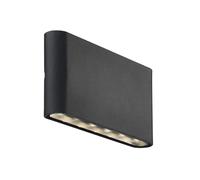 Nordlux Kinver Outdoor Wall Light/Exterior Light Black Silver, Intergrated LED Waterproof & Weather Resistant-Porch, Patio, Garden, Garage, or Entrance. IP54, Class 1 (Insulated)
