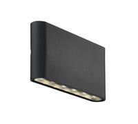 Nordlux Kinver LED outdoor wall light, flat shape, black