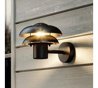 Nordlux Kurnos outdoor wall light, black, Ø 20 cm