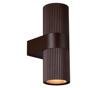 Nordlux Kyklop Ripple Outdoor Wall Light/Exterior Light Brown Silver, GU10 2x25W Waterproof & Weather Resistant-Porch, Patio, Garden, Garage, or Entrance. IP54, Class 1 (Insulated)