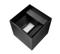 Nordlux LED outdoor wall light Milda kubi, black, up/down, aluminium