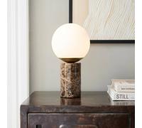 Nordlux Lilly Marble table lamp, brown, glass, marble, height 29 cm