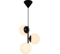 Nordlux Lilly Metal Pendant Light Hand Blown Glass Black,mains