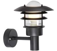 Nordlux Lonstrup Outdoor Wall Light Black Metal Solar E27 Sensor Weatherproof - Mains Powered, IP44 Nordlux Black