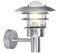 Nordlux Lønstrup 22 Outdoor Wall Light, Classic Porch Lantern, Galvanized | Simple, classic porch light with a soft warm glow - coastal-grade galvanized steel with 15-year anti-corrosion guarantee