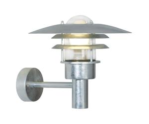 Nordlux Lønstrup 32 Large Outdoor Wall Light, Porch Lantern, Galvanized | Oversized classic porch lantern with a soft glow - coastal-grade galvanized steel with 15-year anti-corrosion guarantee