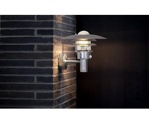 Nordlux Lonstrup 32 Sensor Outdoor Patio Terrace Garden Wall Light In Galvanized (Height) 28.5Cm
