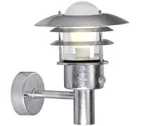 Nordlux Lonstrup Industrial Outdoor Galvanized Steel Wall Light Coastal/marine Safe Silver, Mains