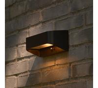 Nordlux Marcellio LED solar-powered outdoor wall lamp, black, with sensor, IP54
