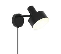 Nordlux Matis Metal Wall Light Black,plug In Or Mains