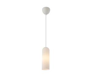 Nordlux Miella Indoor Pendant Light Glass E27 Fluted Kitchen, Bedroom, Living Room Mains Powered, IP20 (White)