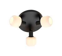 Nordlux Milford Indoor Ceiling Light Black Glass E14 Adjustable Heads - Hallway, Kitchen, Bedroom Mains Powered, IP20