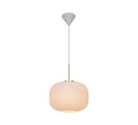 Nordlux Milford Glass Pendant Light Ribbed White,mains