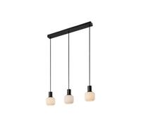 Nordlux Milford Glass Pendant Rail Light Ribbed Black,mains