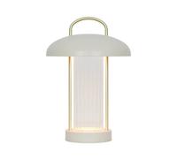 Nordlux Mirano LED rechargeable table lamp, beige, height 29 cm, metal