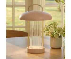 Nordlux Mirano LED rechargeable table lamp, dusty pink, height 29 cm, metal
