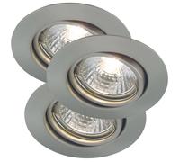 Nordlux Modern Indoor Downlight Silver Metal GU10 3 Pack - Mains Powered, IP23 Nordlux Silver