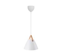 Nordlux Modern Indoor Pendant Light White Metal E27 Brown & Black Strap - Mains Powered, IP20 Nordlux White