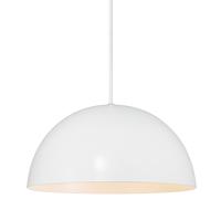 Nordlux Modern Indoor Pendant Light White Metal E27 Dome Shade - Mains Powered, IP20 Nordlux White
