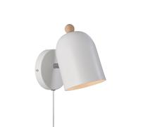 Nordlux Gaston wall light with cable and plug, metal, white