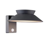 Nordlux Modern Outdoor Wall Light Black Metal Sensor SolarLed - Battery, IP44 Nordlux Black