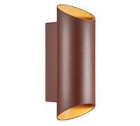 Nordlux Nico Round 22 Gu10 Outdoor Patio Garden Terrace Aluminium Wall Light In Rust (H) 23.5Cm