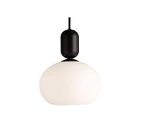 Nordlux Notti Indoor Bedroom Dining Kitchen Office Hallway Pendant Ceiling Light With White Opal Glass In Black