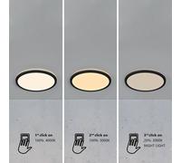 Nordlux Oja Plastic Ceiling Light 3-Level Dimming Black,mains Led